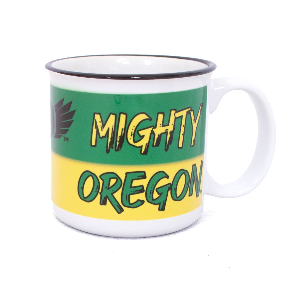 Go Ducks, RFSJ, Inc., White, Traditional Mugs, Home & Auto, Sublimated, Campfire, Ombre Design, 15 ounce, 830779